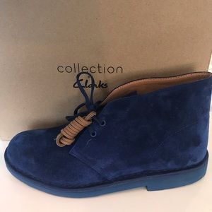Mens Blue Suede Desert Boots